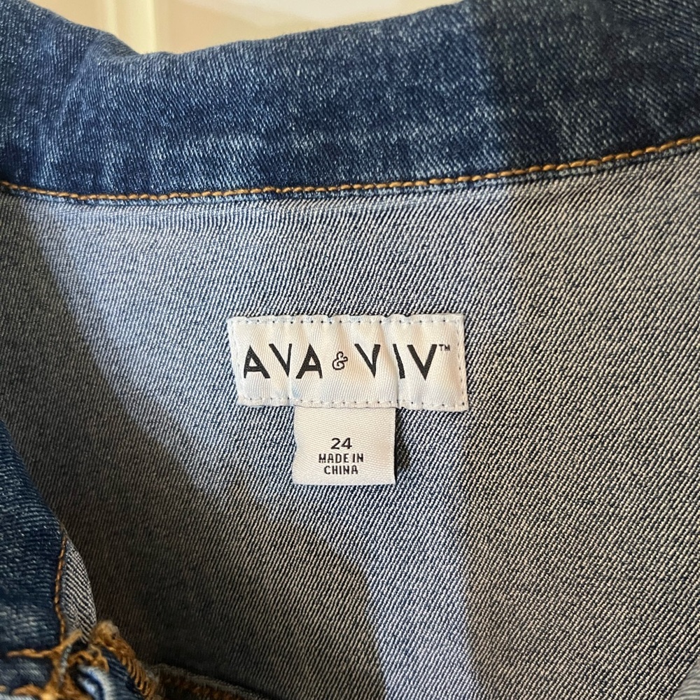 Ava & Viv Blue Denim Jumpsuit - Picture 4 of 5
